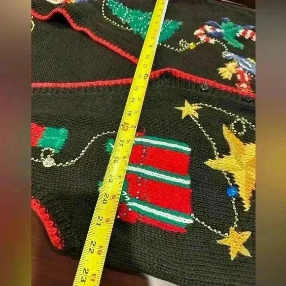 VTG Bechamel XL Christmas Sweater Vest Knit Holiday Grannycore Ugly Christmas - Picture 6 of 9